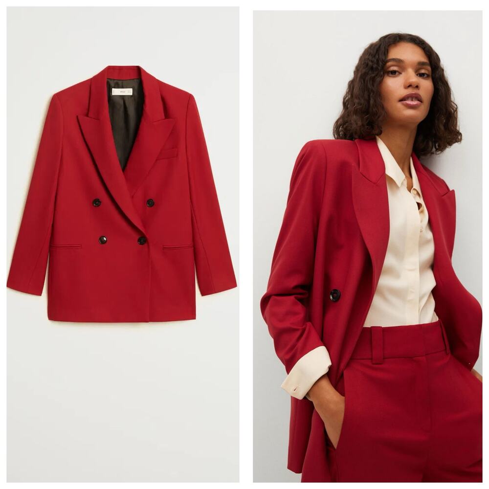Mango Double-Breasted Structured Oversized Blazer… - image 2
